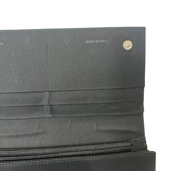PRADA Satin Snap Folding Logo Long Continental Wallet - Picture 8 of 14